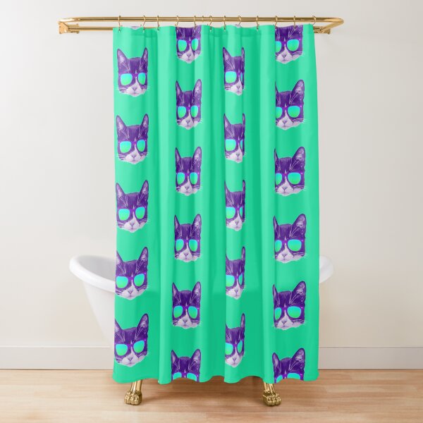 Cool Cat with Sunglasses Shower Curtain
