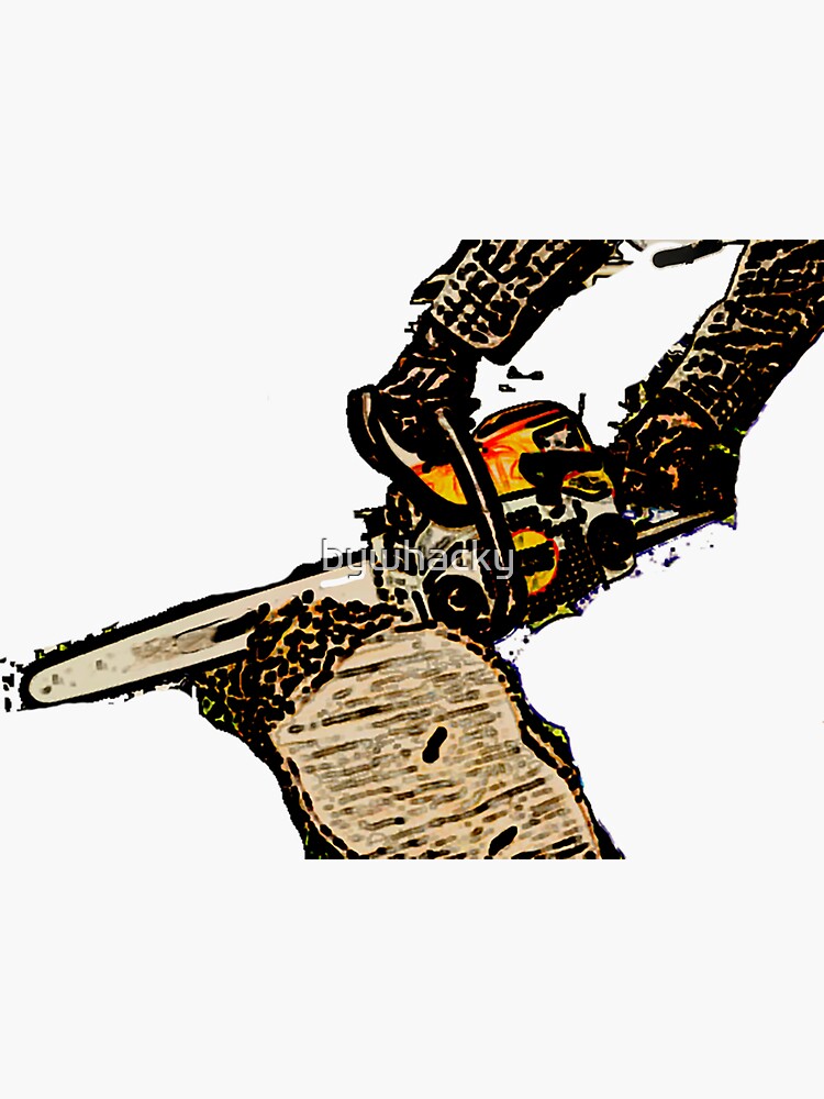 Thumbnail 3 of 3, Sticker, Chain saw designed and sold by bywhacky.