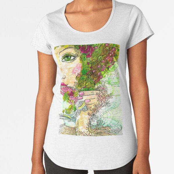 Morning Coffee Premium Scoop T-Shirt