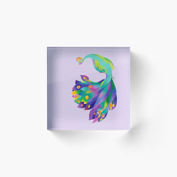 Peacock Acrylic Block