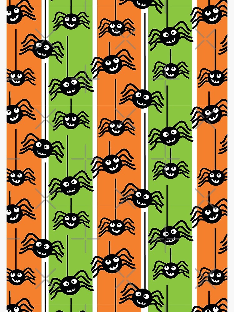 Halloween Spiders Dangling Orange and Green by creativinchi