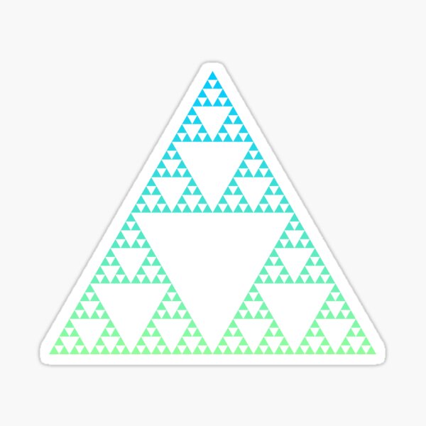 Sierpinski Triangle - Blue / Green Gradient Sticker