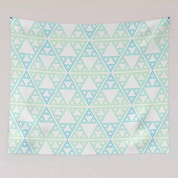 Item preview, Sierpinski Triangle - Blue / Green Gradient designed and sold by ilexdesigns.