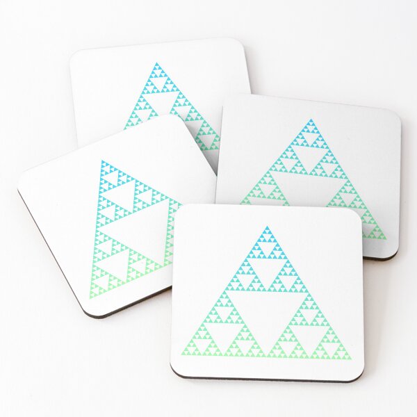 Item preview, Sierpinski Triangle - Blue / Green Gradient designed and sold by ilexdesigns.