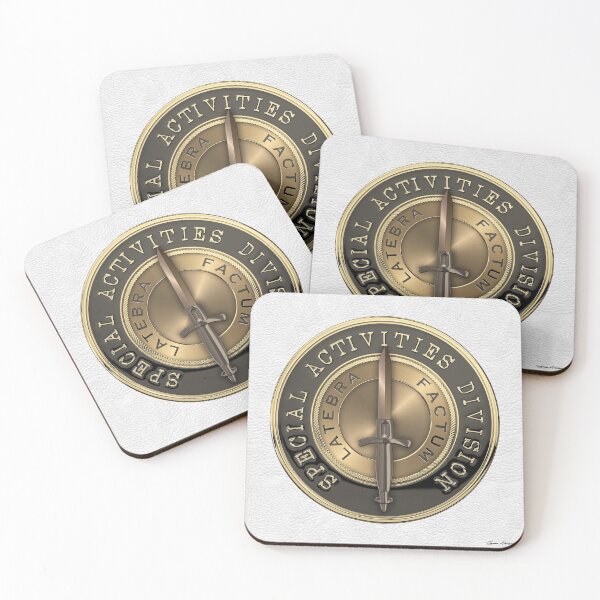 Item preview, CIA Special Activities Division - SAD Emblem over White Leather designed and sold by Serge Averbukh Art Studio.