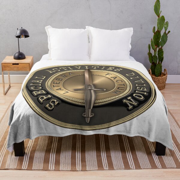 Item preview, CIA Special Activities Division - SAD Emblem over White Leather designed and sold by Serge Averbukh Art Studio.