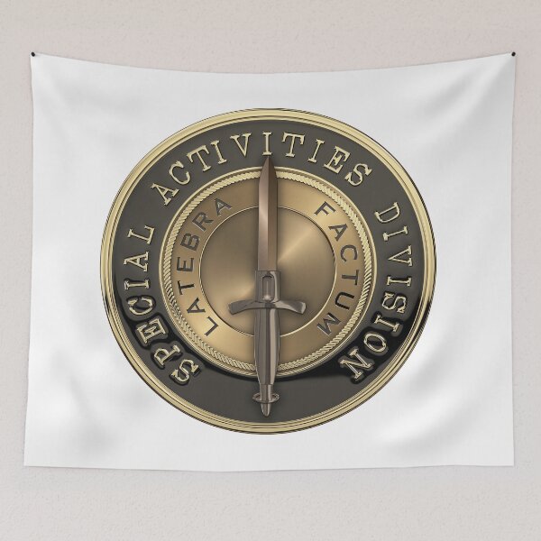 Item preview, CIA Special Activities Division - SAD Emblem over White Leather designed and sold by Serge Averbukh Art Studio.