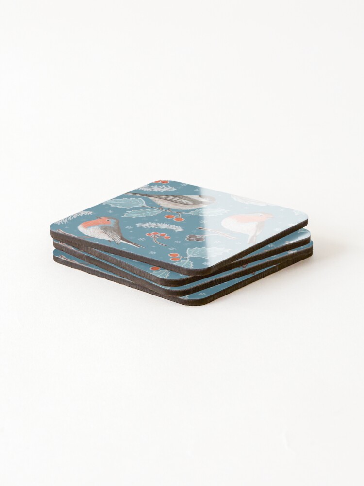 Alternate view of Winter Birds (with stickers) Coasters (Set of 4)
