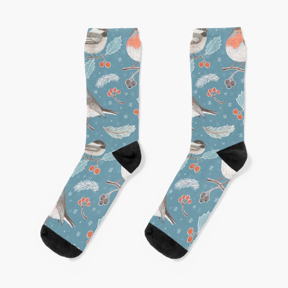 Winter Birds Socks