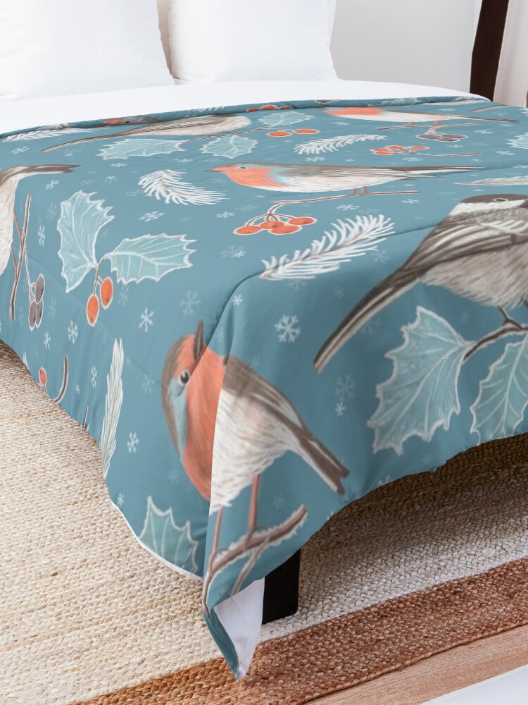 Alternate view of Winter Birds Comforter