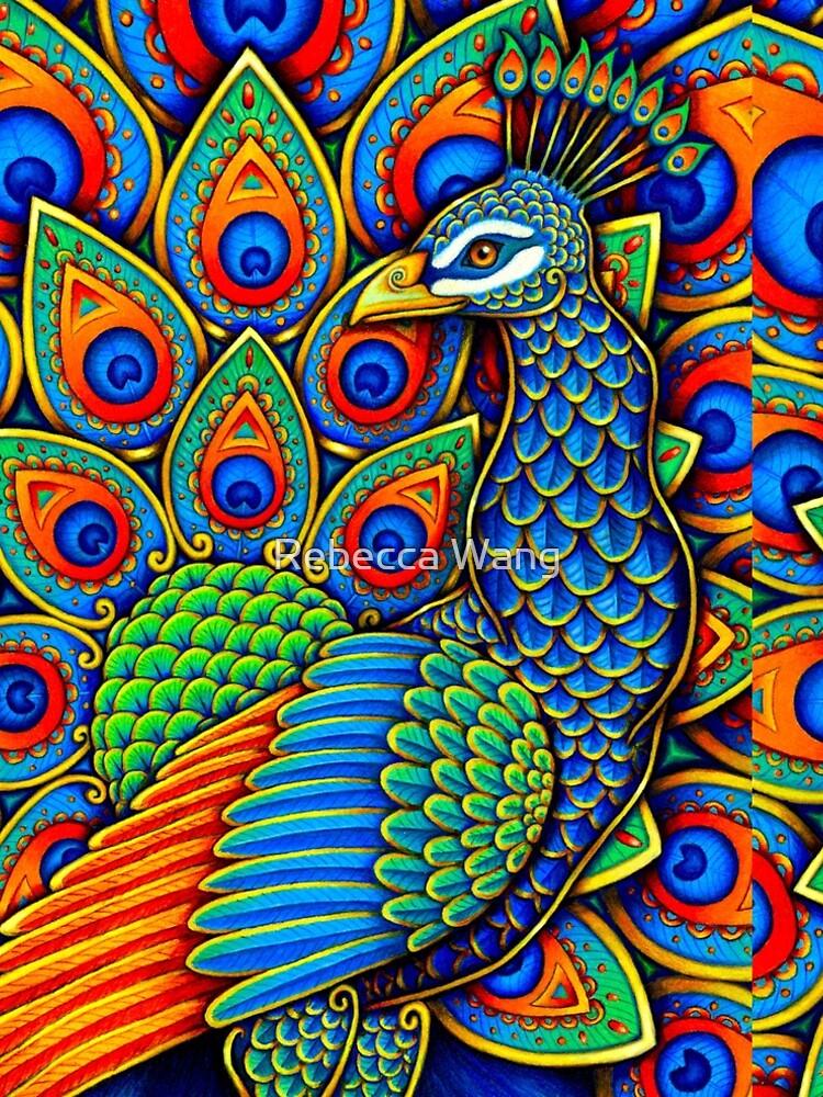 Colorful Paisley Peacock Rainbow Bird by lioncrusher