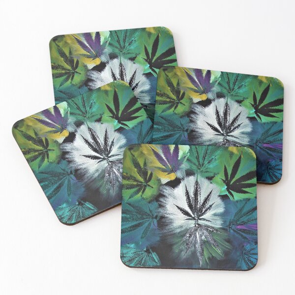 Item preview, Evening Leaves ~ Cannabis Leaf Prints in Black/White & Color designed and sold by Veronica White.