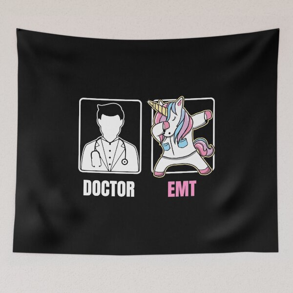 Item preview, EMT Dabbing Unicorn Funny Boring Doctor Quote Fun Paramedic  designed and sold by CreatedByHeidi.