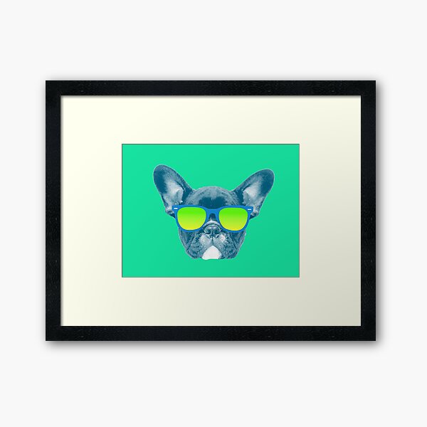 Cool Dog wearing Sunglasses Framed Art Print