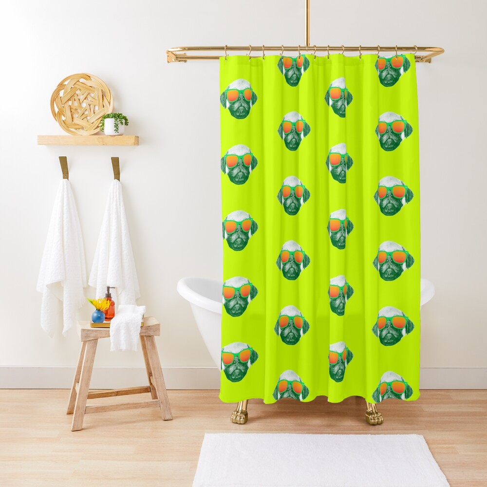 Funny Dog with Sunglasses Shower Curtain