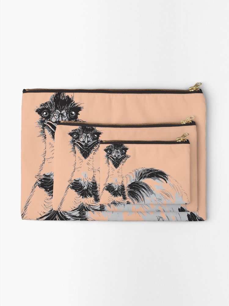 Alternate view of Emu Black and White Zipper Pouch