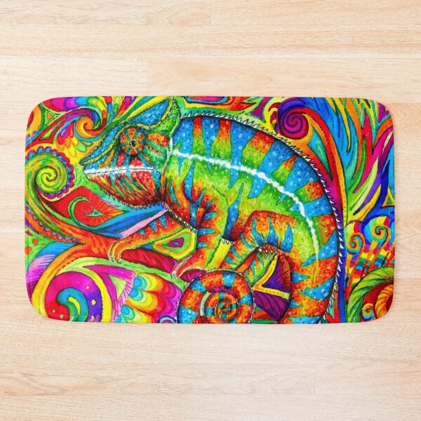 Item preview, Psychedelizard Psychedelic Chameleon Colorful Rainbow Lizard designed and sold by Rebecca Wang.