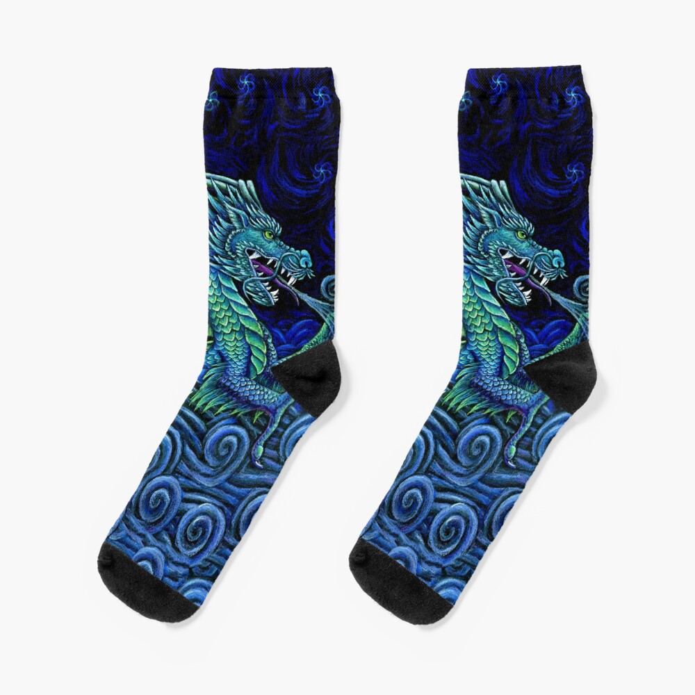 Chinese Azure Dragon Socks