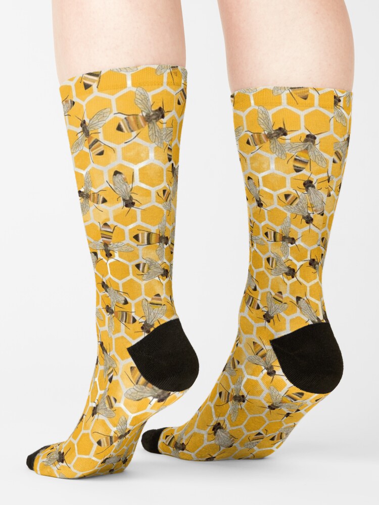 Discover Bees on Honeycomb Socks