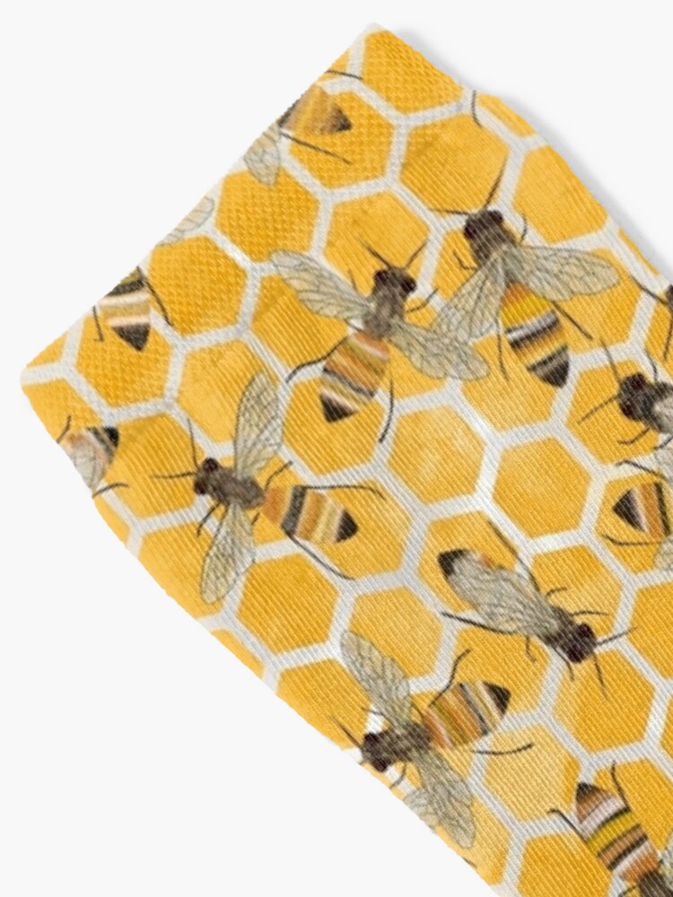 Discover Bees on Honeycomb Socks