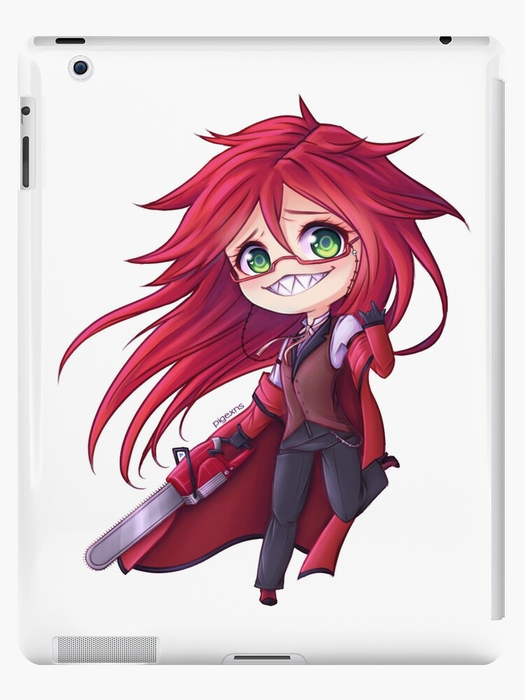 grell sutcliff black butler chibi ipad case skin by pigexns redbubble redbubble