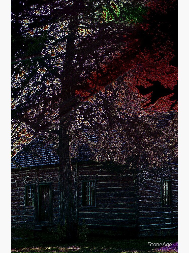 The Old Cabin In The Woods Greeting Card By Stoneage Redbubble