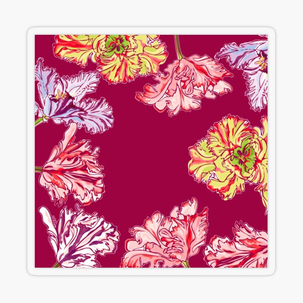 Colorful Tulips Transparent Sticker