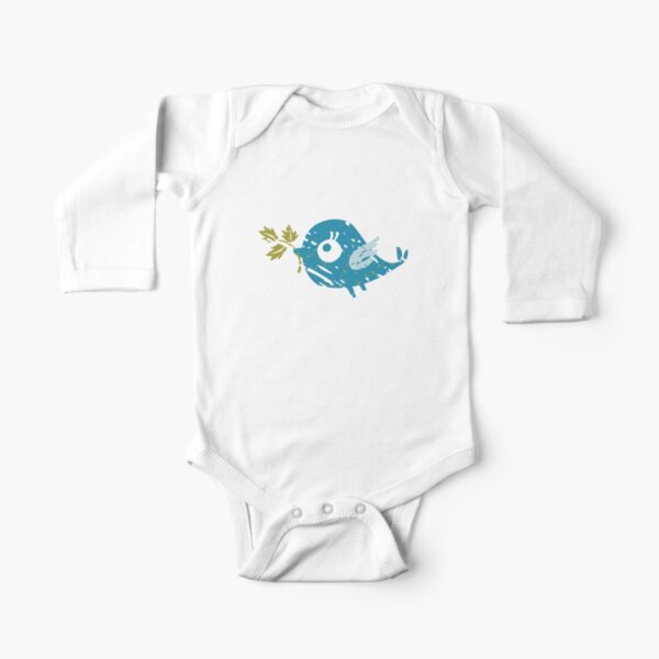 Blue Bird Long Sleeve Baby One-Piece