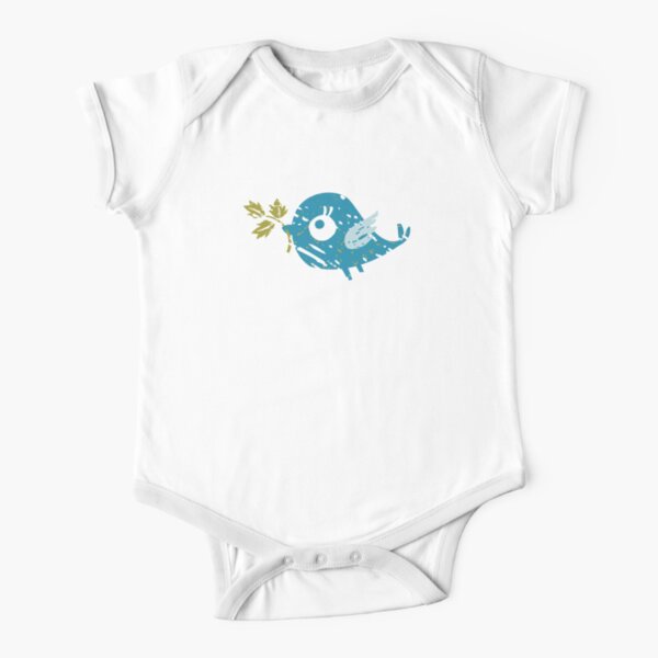 Blue Bird Short Sleeve Baby One-Piece
