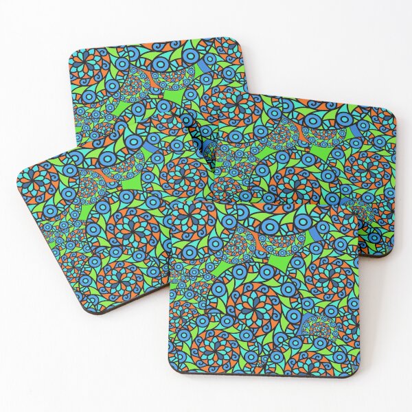 Item preview, Psychedelic Mandala - Pop Art Mandala in Blue, Orange and Green designed and sold by innerspectrum.