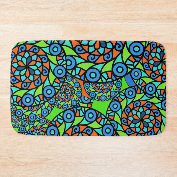 Item preview, Psychedelic Mandala - Pop Art Mandala in Blue, Orange and Green designed and sold by innerspectrum.