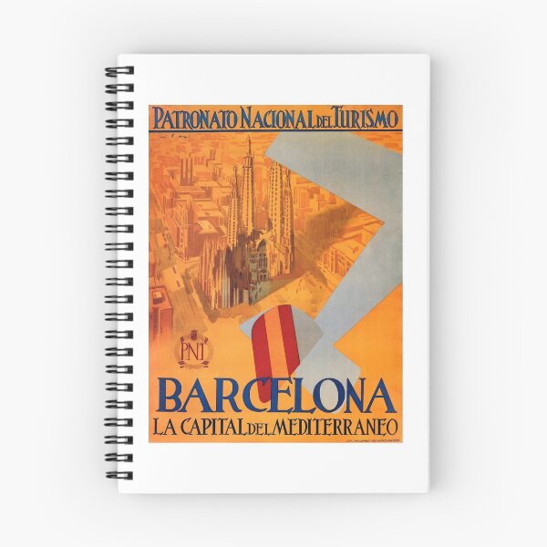 Item preview, 1930s Barcelona Mediterranean Capital Travel Poster designed and sold by retrographics.
