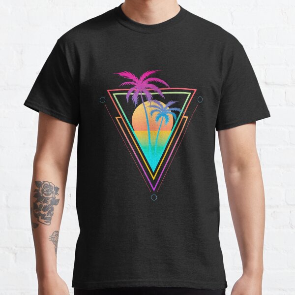 Palm Tree Retro 80s Sunset Beach Classic T-Shirt