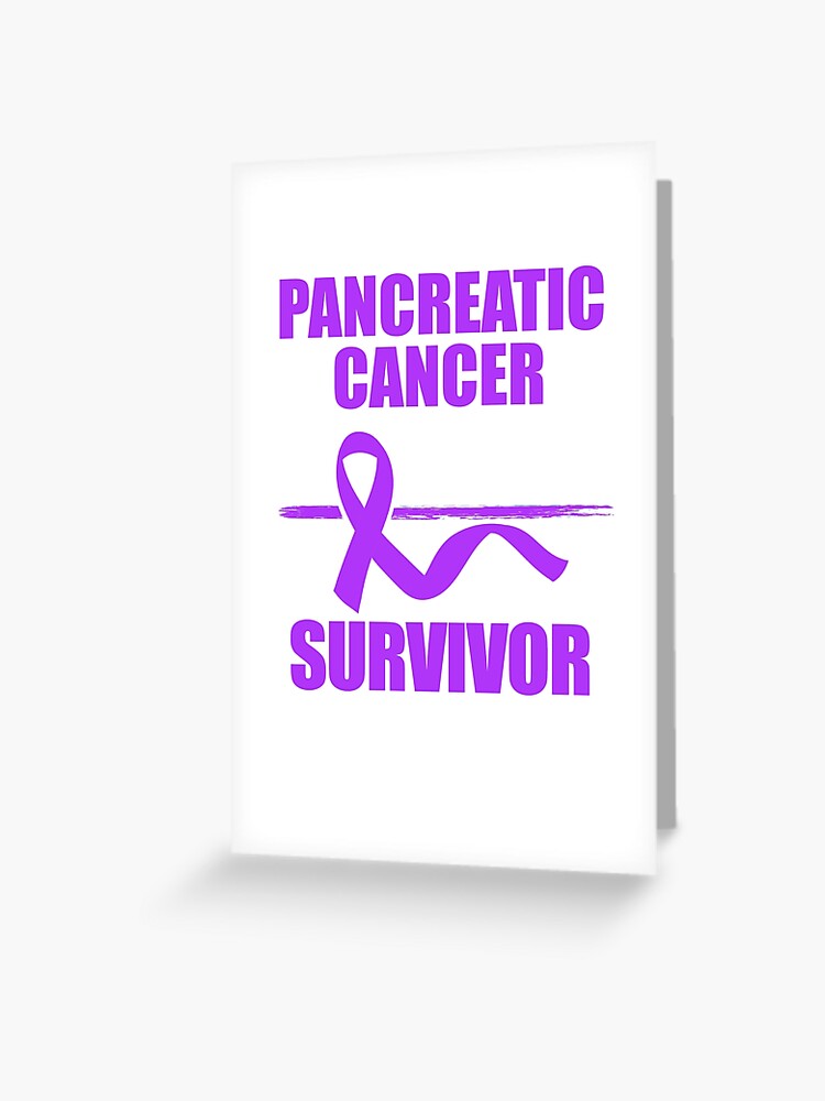 Purple Pancreatic Cancer Ribbon Greeting Card for Sale by