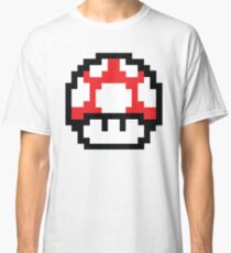 8-Bit Mario Nintendo Mushroom Red Classic T-Shirt