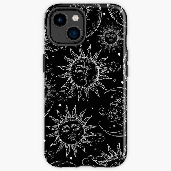 Black Magic Celestial Sun Moon Stars iPhone Tough Case