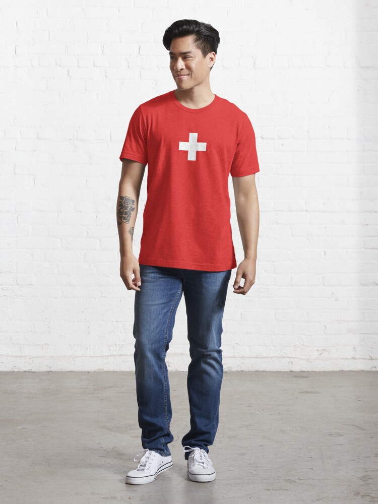 Swiss - I Love Switzerland - White Cross T-Shirt" Essential T-Shirt for Sale by deanworld | Redbubble