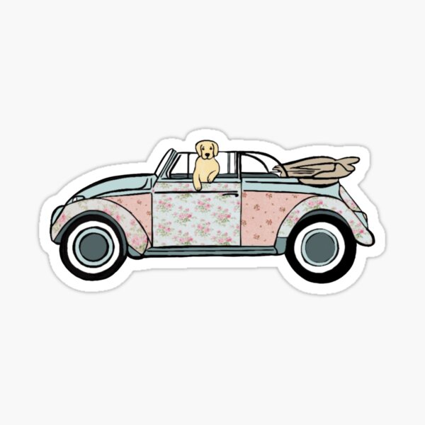 Golden Retriever conduite décapotable chic minable Sticker