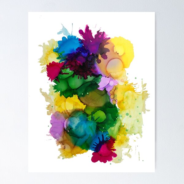 Item preview, Bright colours alcohol ink art "Celebration". designed and sold by Sandra Vincent.