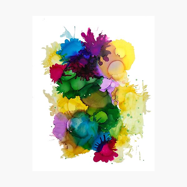 Item preview, Bright colours alcohol ink art "Celebration". designed and sold by Sandra Vincent.