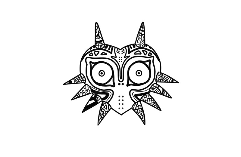 majoras mask doodle zelda nintendo tattoo majoras mask doodle zelda nintendo tattoo