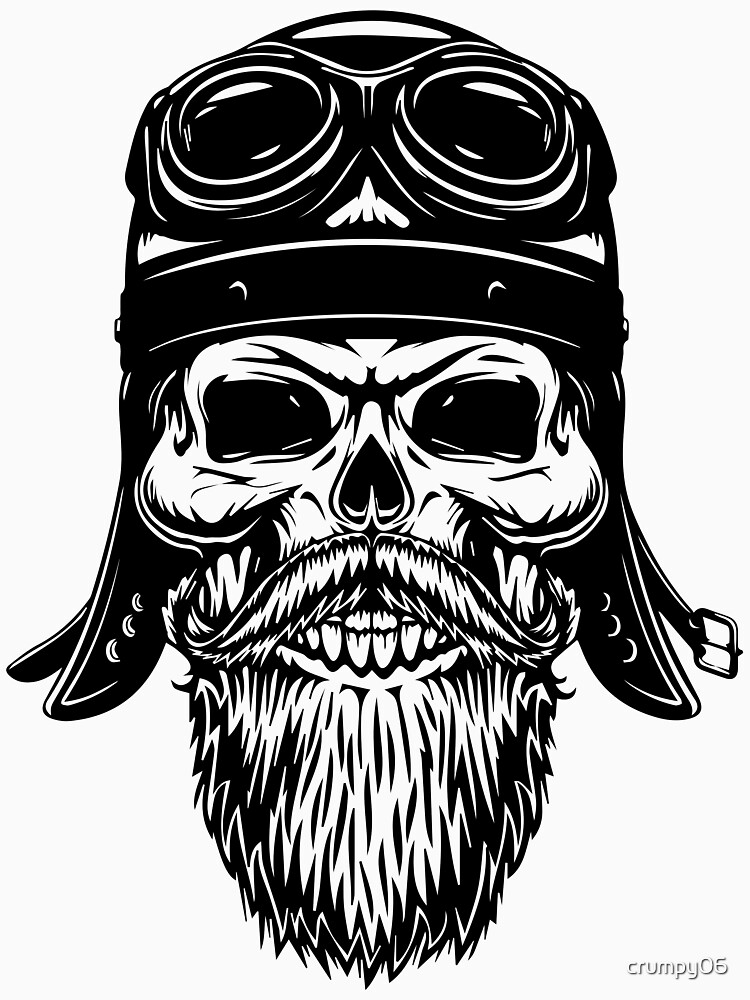 "Skull Beard Biker" T-shirt by crumpy06 | Redbubble