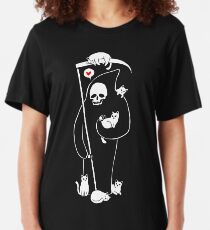 Death Is A Cat Person Slim Fit T-Shirt