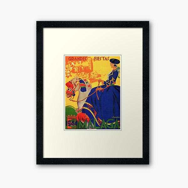 Item preview, 1944 Malaga Grandes Fiestas Spain Travel Poster designed and sold by retrographics.