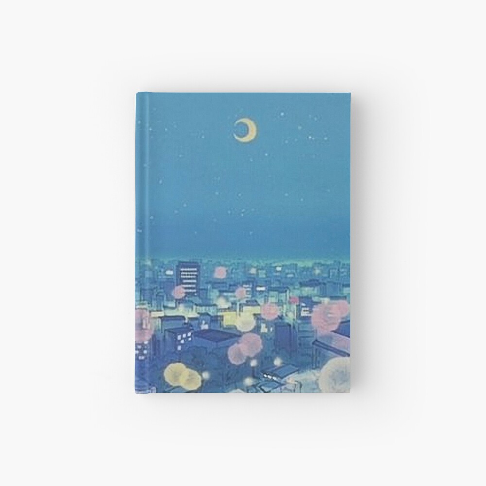 Sailor Moon Background City at Night Hardcover Journal