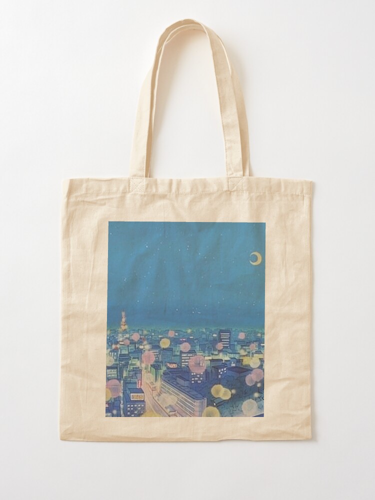 Alternate view of Sailor Moon Background City at Night Tote Bag