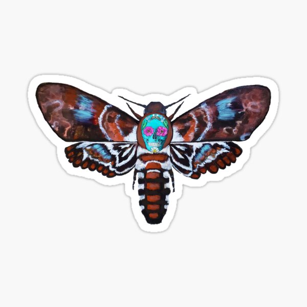 Death's Head Hawkmoth Mixed Media Sticker