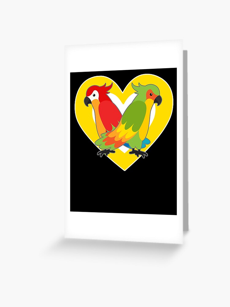 Carte De Vœux Coeur De Perroquet Mignon Pour Les Amoureux De Perroquet Par Eternallygifted Redbubble