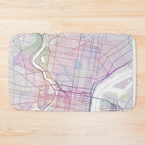 Item preview, Philadelphia Map, Philadelphia Pennsylvania, Travel, Traveler Gift  designed and sold by TheRedFinch.