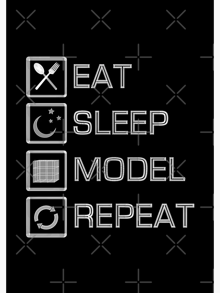 Thumbnail 3 of 3, Journal, Eat Sleep Model Repeat designed and sold by CCCDesign.